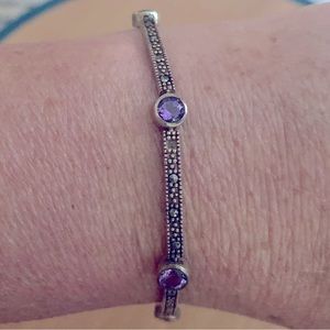 Amethyst with black marcasite studs